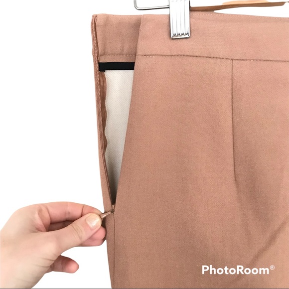 Zara Tan Midi Skirt | Side Slit | Mod Stripe - Picture 4 of 9